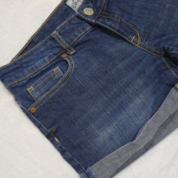 Aeropostale ✦ Denim Cuffed Shorts ✦ Blue Distressed Jean Cutoffs Sz 3/4 EUC - Picture 7 of 12